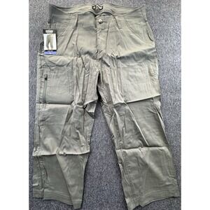 Khombu Pants Womens Large Green Capri Zip Pocket Stretch Adjustable‎ Leg New